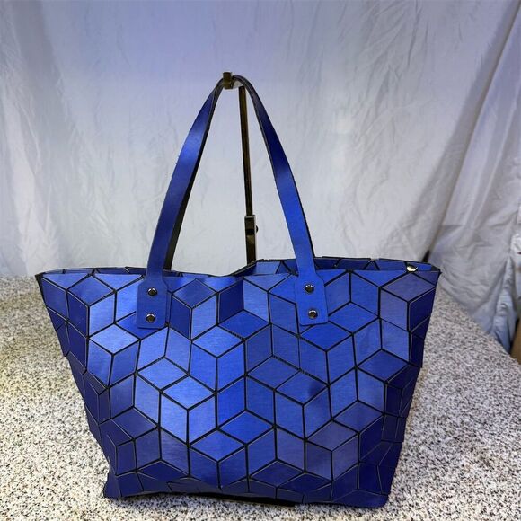 Emilio Pepe Handbags - Emilio Pepe Women's Blue Geometric Lattice Tote Bag​
